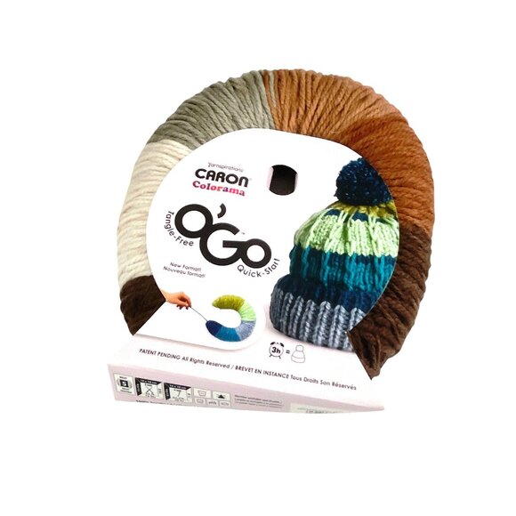 Caron OGo Colorama Yarn Tangled-Free Quick-Start 100% Acrylic Multicolor Brown/G - Picture 1 of 7